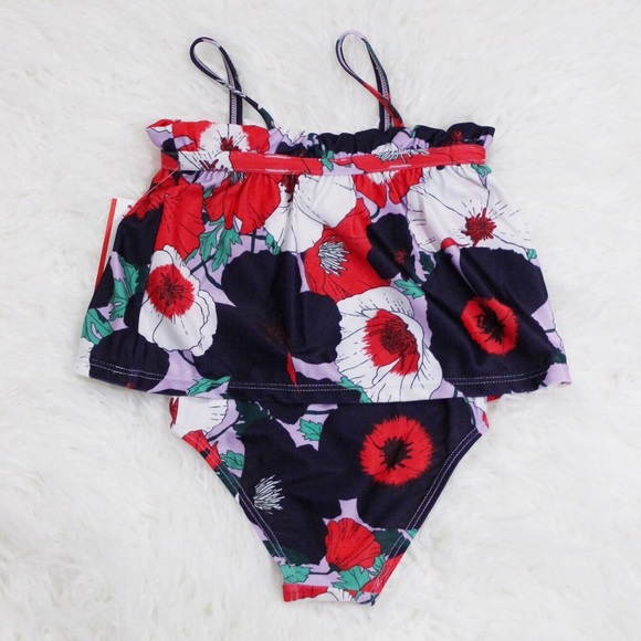 NWT Baby Girls Smocked Purple One-piece Swimsuit - Picture 6 of 7